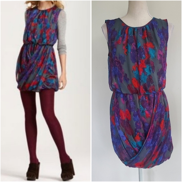 Tibi Genevieve Watercolor Silk Dress - Picture 1 of 13